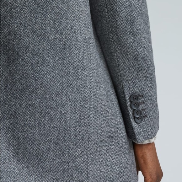 EVERLANE Italian Wool Oversized Blazer size 00 grey herringbone 🖤 - Picture 3 of 8